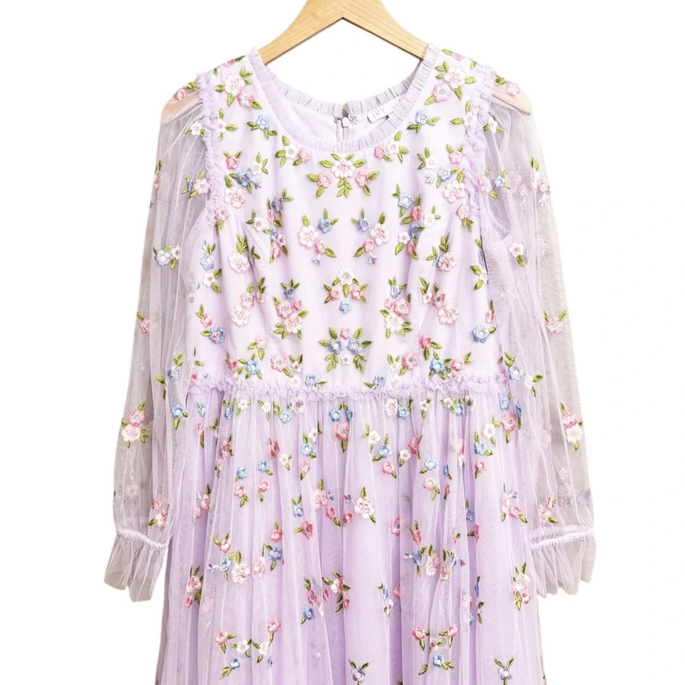 Ivy City Co. Zinnia Floral Embroidered Tulle Maxi Dress_4